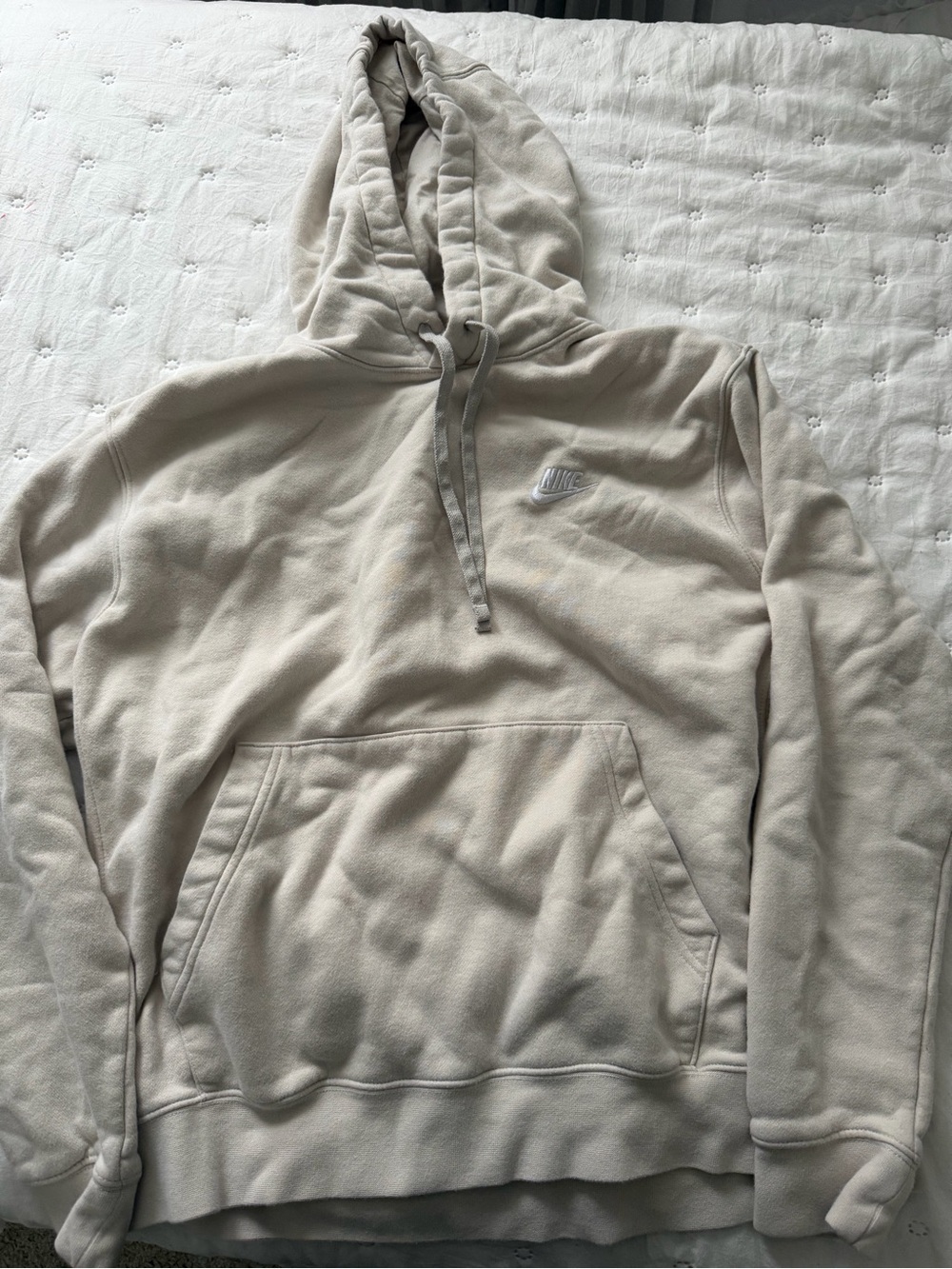 Nike Beige Hoodie with Subtle Logo